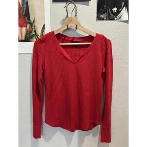 Aeropostale Red Long Sleeve Light Thermal Top Size S Gently Worn